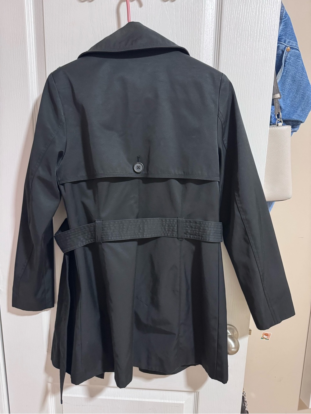 Express Black Trench Coat with Waist Belt - Women's